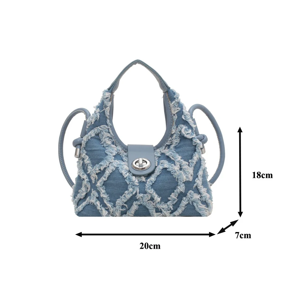 Canvas Women Denim Small Shoulder Cross tote Messenger Bags Y2K Satchel Bags Designer Luxury tassels Handbags female Purse ins