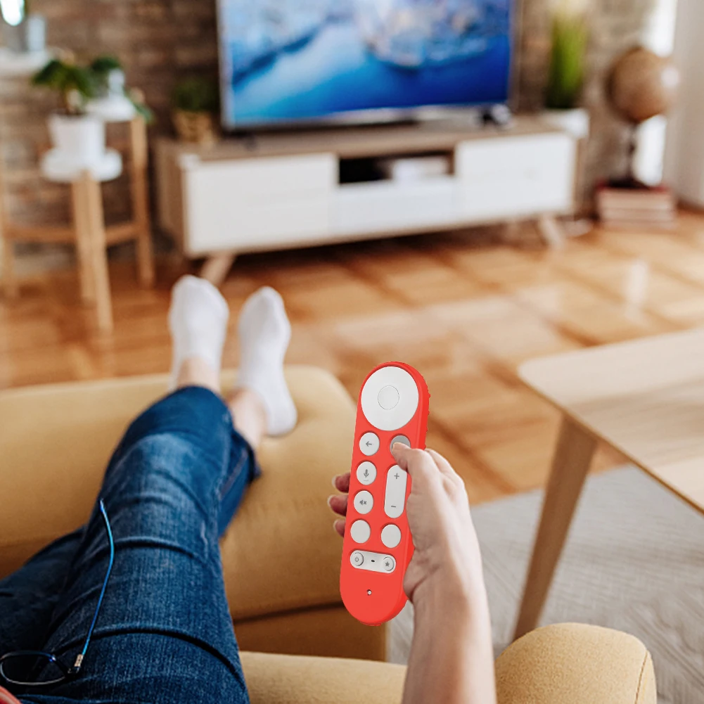 Silicone Remote Case Anti-Slip Protective Controller Sleeve Skin Remote Protective Case for Google TV Streamer 4K Voice Remote