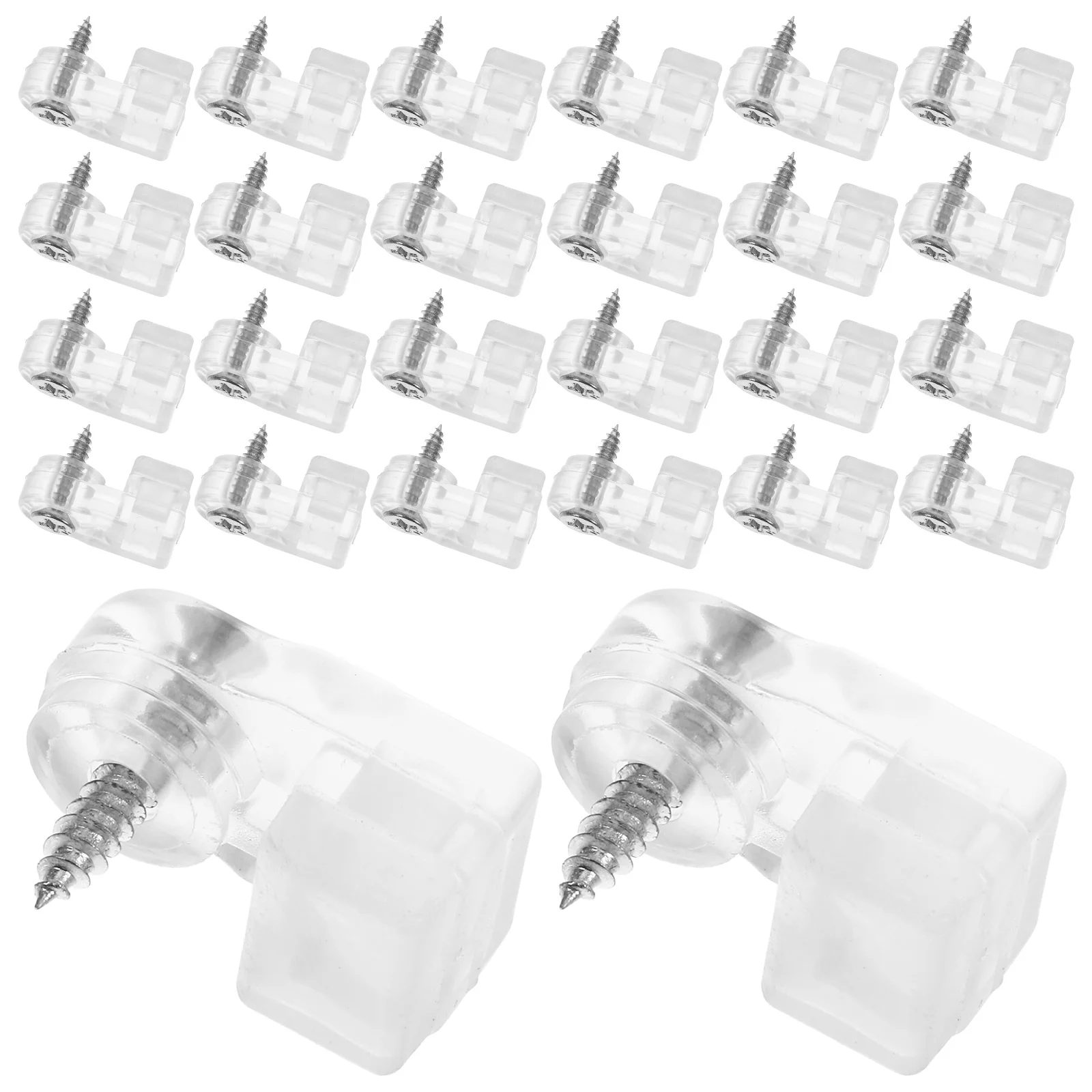 

50 Pcs Mirror Glass Retainer Clips Transparent Fixtures for Windows Cabinets Adjustable Angles Wardrobe