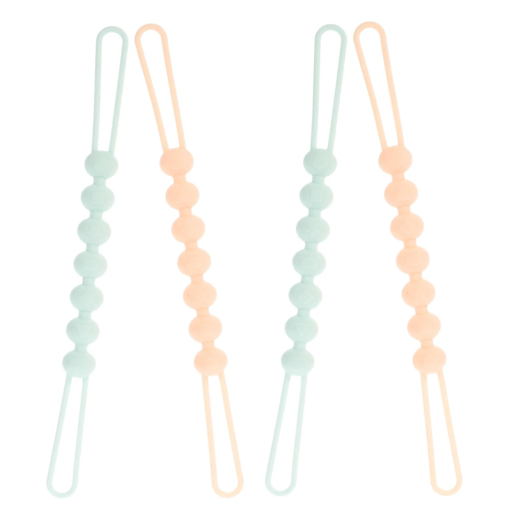 

4 Pcs Pacifier Clips Silicone Baby Teething Pacifier Holder Clip Boy Girl Essentials Safe Durable Easy Clean One Piece