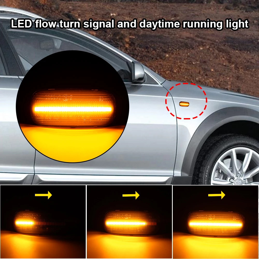 

Светодиодный динамический указатель поворота (повторитель) на крыло для Audi A2 A3 S3 8P A4 RS4 S4 B6 B7 B8 A6 S6 RS6 C5 C7 A8 4D TT 8N