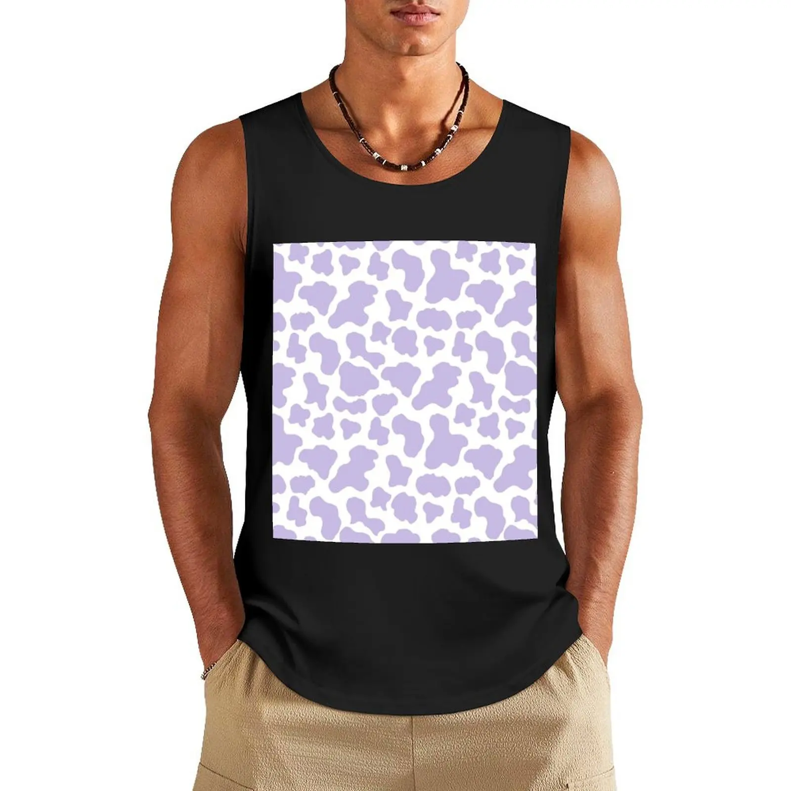 

Pastel purple cow print aesthetic pattern Tank Top Bodybuilding shirt training weight vest