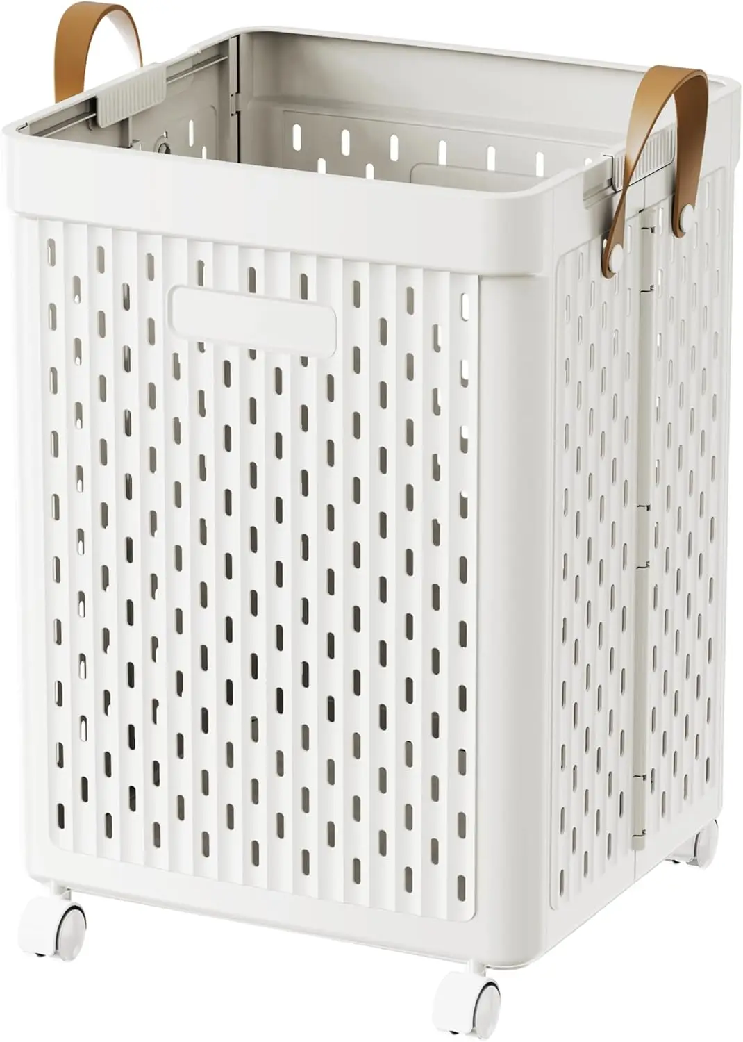 

67L Plastic Laundry Basket with Wheels & Handle, Heavy Duty Foldable Laundry Hamper – Easy Clean