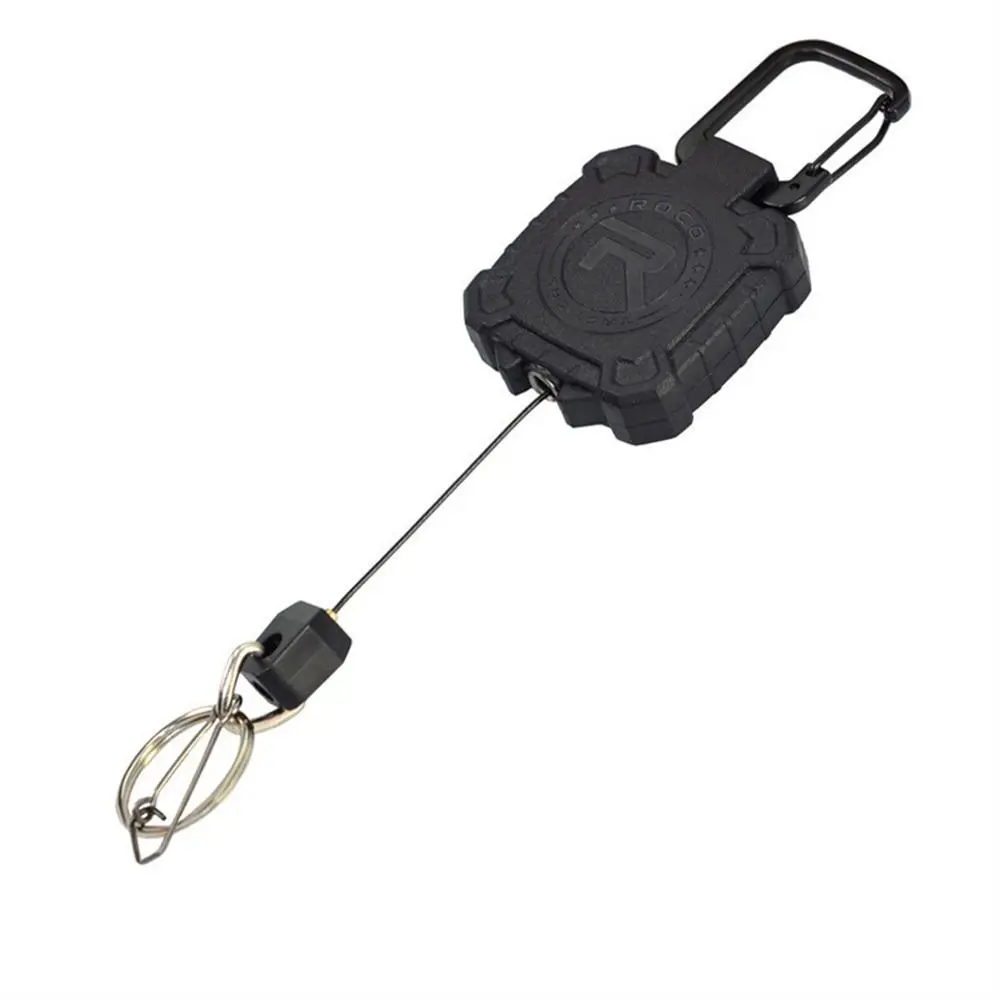 Steel Wire Rope Retractable Keychain High Strength Telescopic Easy-to-pull Buckle Elastic Anti-theft Badge Holder