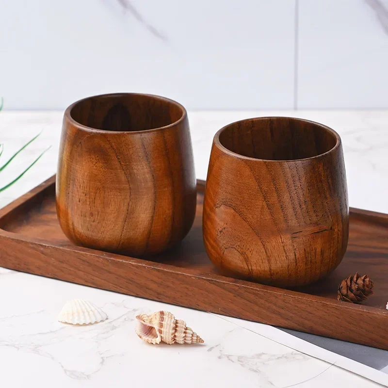 Wooden Water Cup Handmade Jujube Wood Big Belly Cups Beer Coffee Milk Teacup Kitchen Bar Drinking Tools Chinese Style Gifts