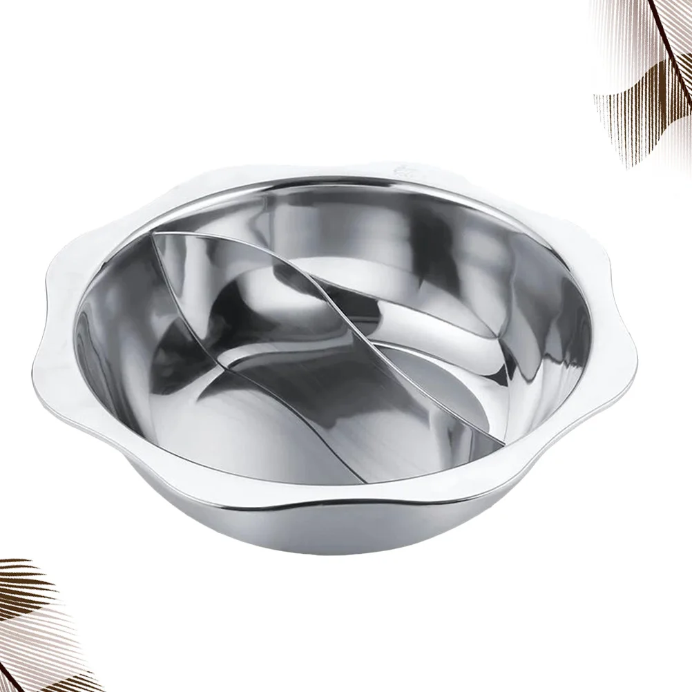 

28Cm Stainless Steel Hot Pot Multifunctional Induction Cooker Pot Non Stick Widened Handle Family Party Restaurant Use Dual