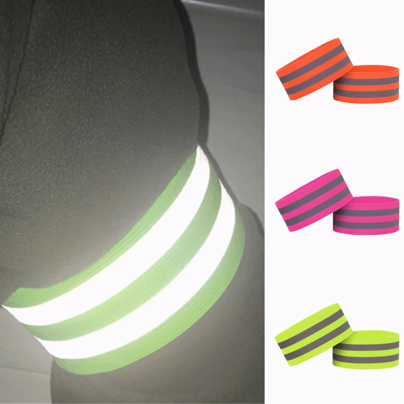 1pc Reflective Bands Safety Flashing Armband Belt Glow In The Dark Bracelet for Night Jogging Walking Biking Cycling Running