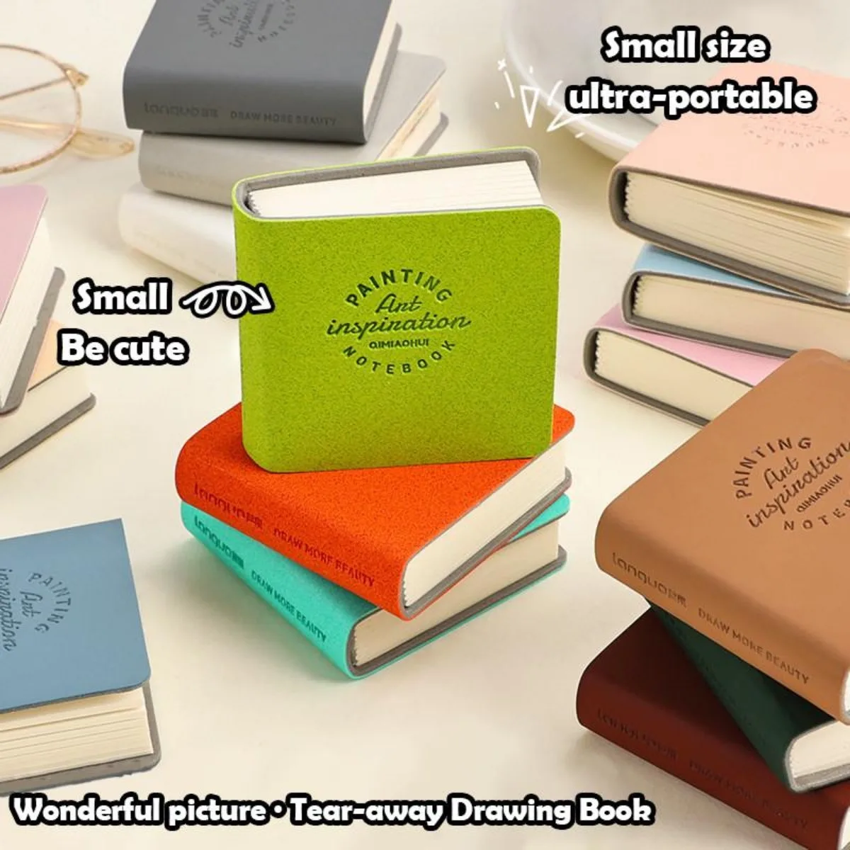 Mini Acrylic Marker Sketch Books,Thickened Blank Watercolor Painting Tear-away Drawing Book Illustrated Art Stationery Supplies