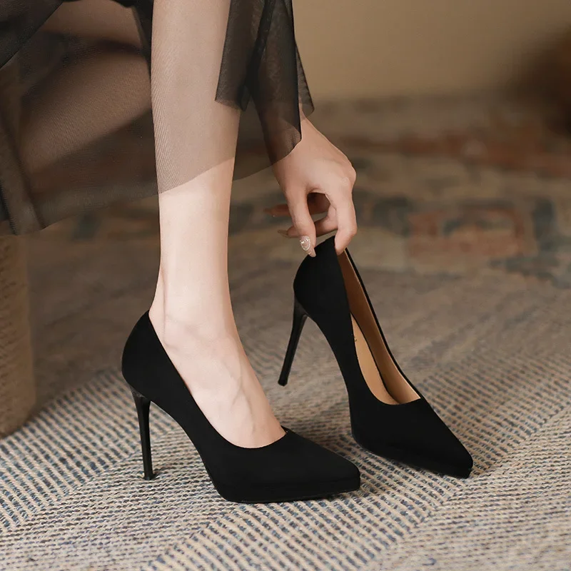 

Women Shoes 2024 New Women Pumps Suede High Heels Shoes Fashion Office Shoes Stiletto Party Female Comfort