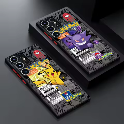 Anime Pokemons Gengar Case for Samsung Galaxy S24 Ultra S23 Plus S25 S22 S21 FE S20 Note 20 S9 S10 Silicone Phone Cover