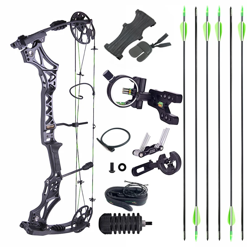 

M129 Compound Bow for Archery Hunting Shooting, 320 Feet/s, Height 7.4 Inches, Let-off 80%, 30-70Lbs