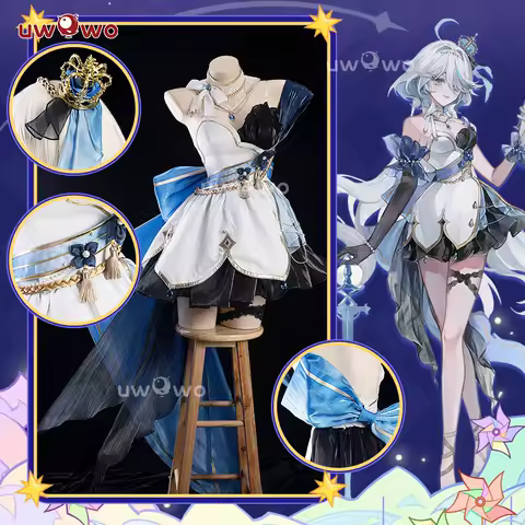 LAST BATCH UWOWO Furina Cosplay Game Genshin Impact Fanart Furina Night Gown Cosplay Costume Dress Halloween Costume