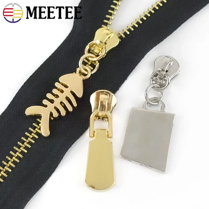 5/10Pcs 5# Zipper Sliders For Metal Zippers Bags Pocket Wallet Zips Heads Zip Repair Kits DIY Sewing Replacement Accessories