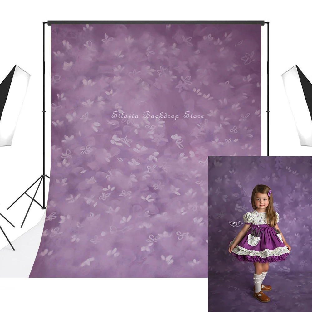 

Purple Abstract Art Flowers Photography Backdrops Maternity Portrait Painting Floral Background Pregnant Newborn Photostudio