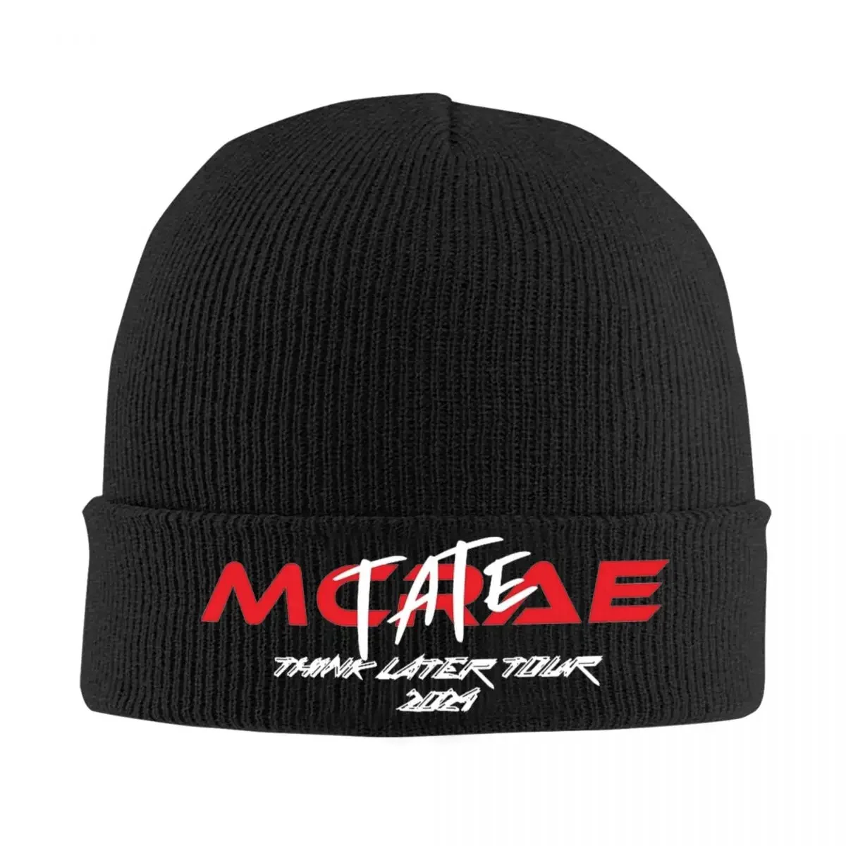 Tate McRae Bonnet Hats TEXT Knit Hat Men Women Cool Warm Soft Beanie Hats Spring Kpop Custom Cap