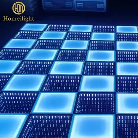 

3D Mirror Infinity DMX LED Dance Floor Dyeing Matt Glossy Panel Light for Wedding Disco Events Stage Light