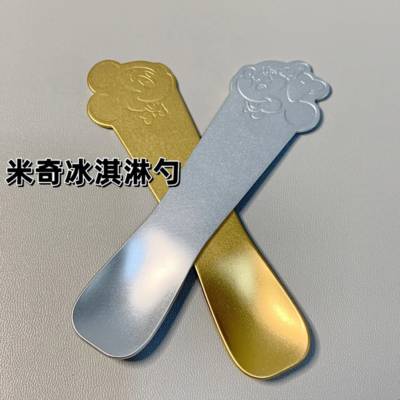 Anime Disney Mickey Mouse Dessert Spoon Kawaii Cartoon Cute Kitchen Aluminum Material Cake Ice Cream Portable Scoop Toys Girls