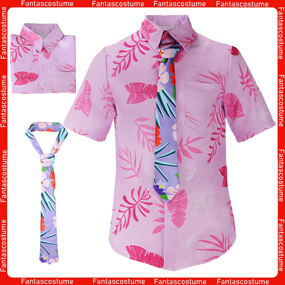 

Nick Cosplay Wilde Costume Fox Cartoon Roleplay Men Leaves Printed T-shirt Necktie Outfits Halloween Carnival Performance Suit