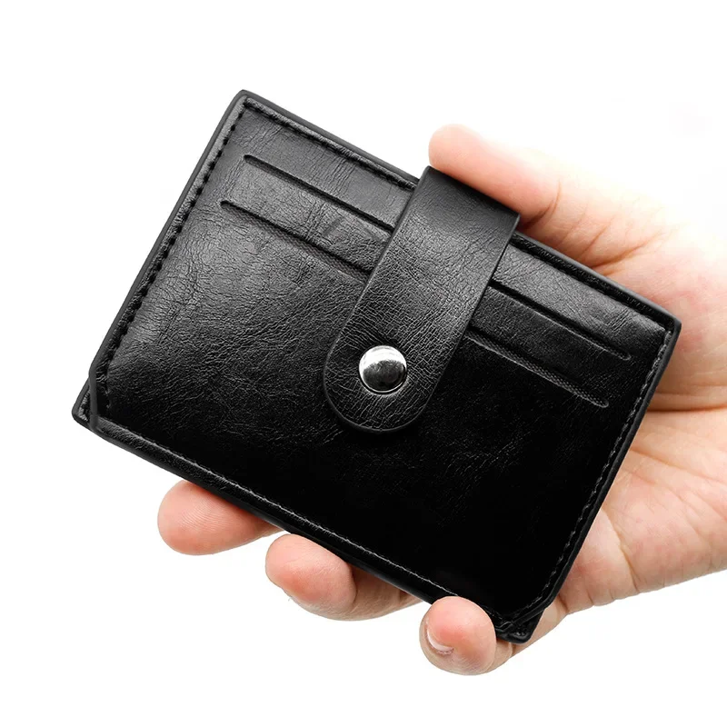 ID Card Holder Men Bank Credit Card Covers Coin Purse Pu Leather Multi Slot Slim Case Business Card Bags Men's Wallet