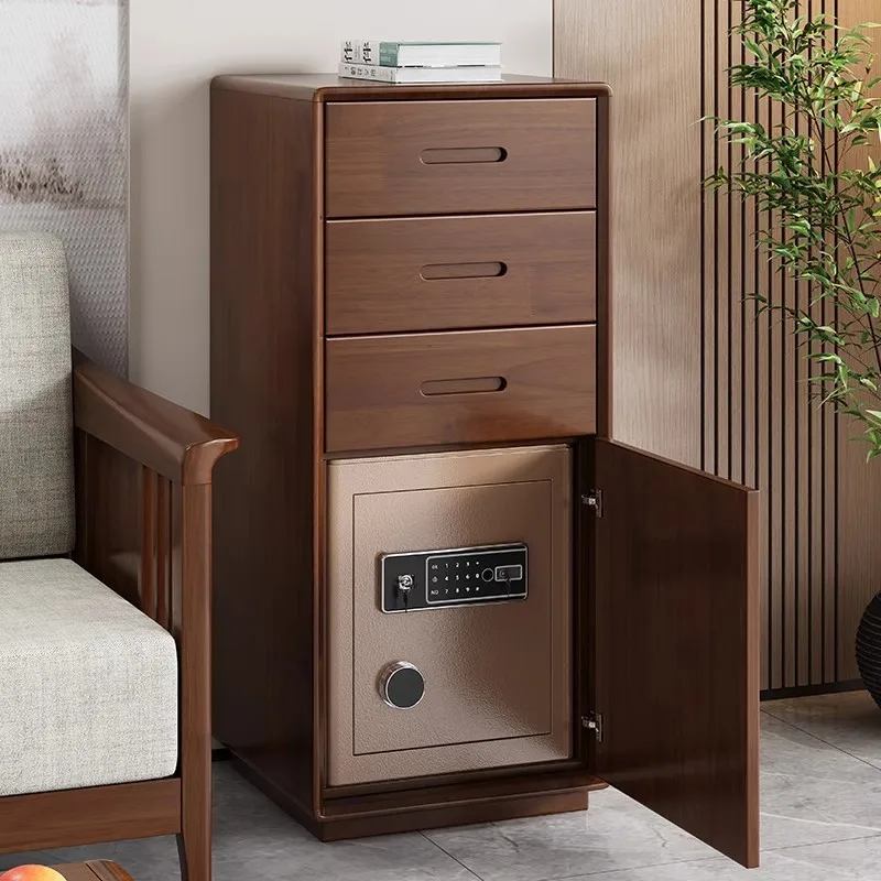Household safe, bucket cabinet, living room against the wall, solid wood side cabinet, large-capacity smart safe