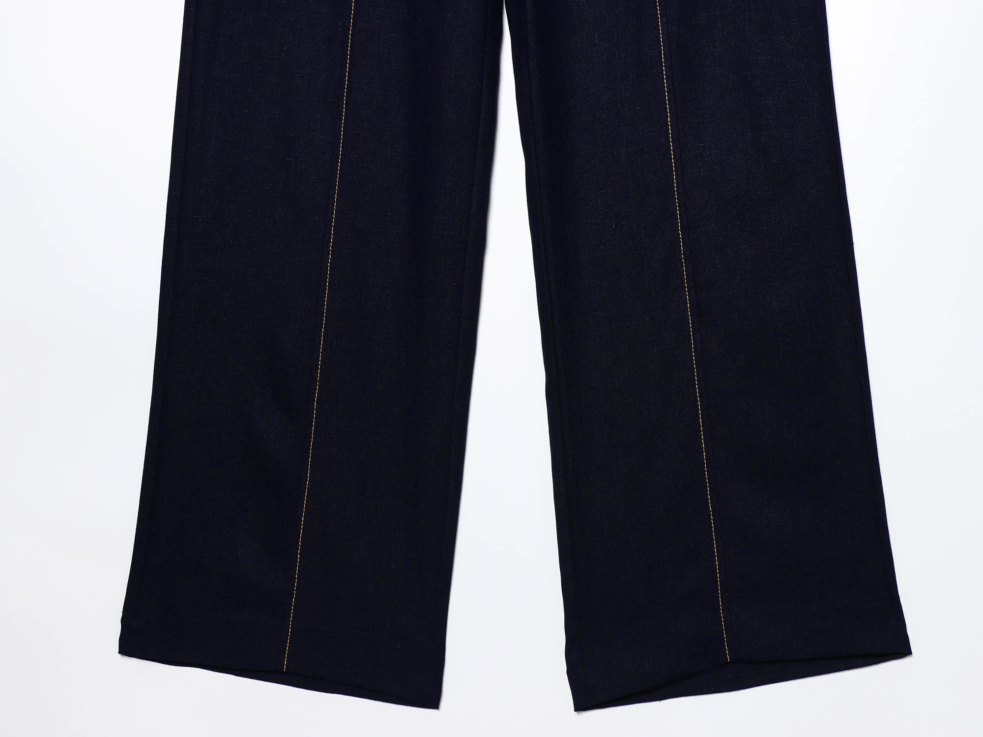 Ropa de mujer 2025 otoño nuevo producto moda mezcla línea decoración pantalones casuales rectos