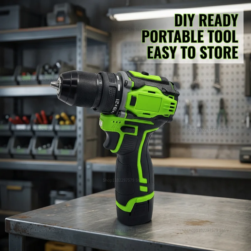 2in1 Lithium Power Drill and Electric Screwdriver Brushless Motor 45Nm Torque Cordless DIY and Professional Home Renovation Tool