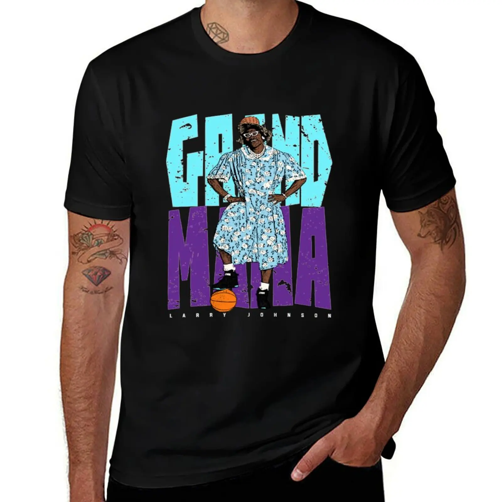 Larry Johnson Grandmama T-Shirt Trendy Casual Short Sleeve Shirt