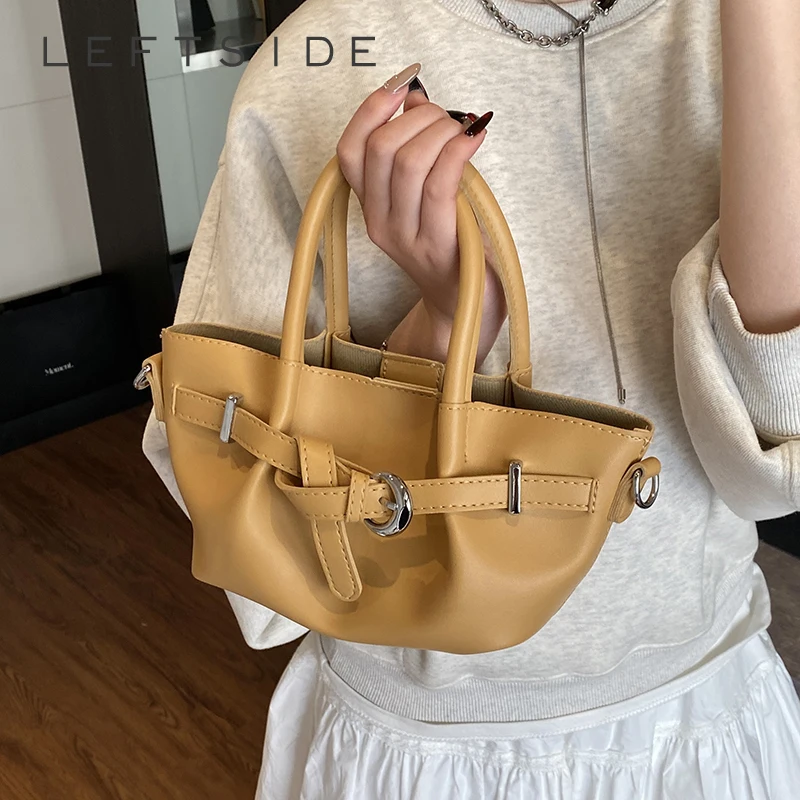 

LEFTSIDE Small Shoulder Bags for Women 2025 Summer New Trend Crossbody Bag Females ​Tote Bags Short Handle Handbags and Purses