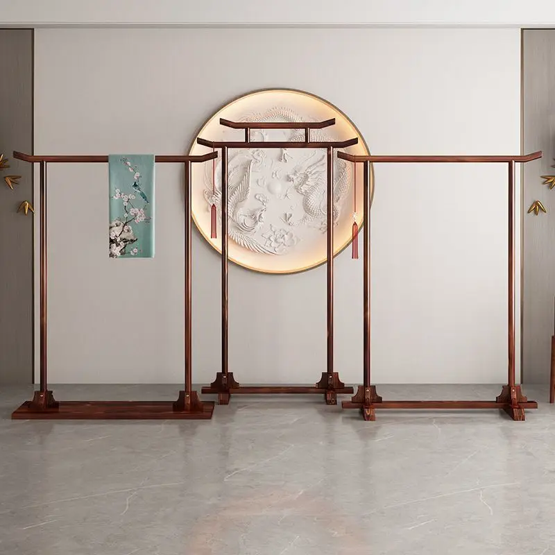 

Chinese hanger floor-to-ceiling retro solid wood bedroom coat rack simple hotel homestay hanger clothing store display rack