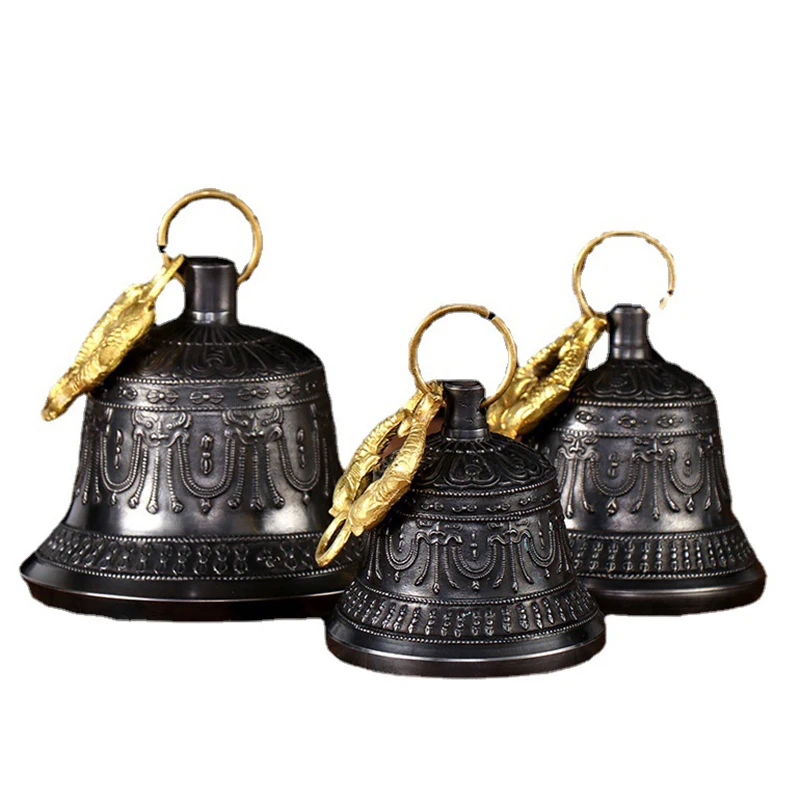 Nepal Brass Bell Wind Chimes Handmade Retro Wind Chimes Meditation Home Decorations Buddhism Pendant Temple Campanula Bells Gift