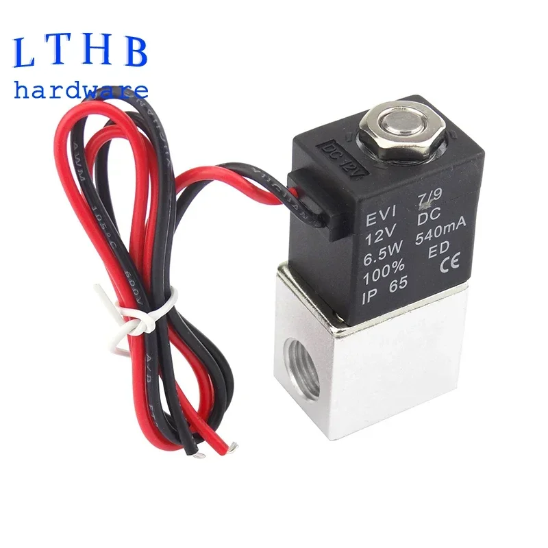 Air Compressor Solenoid Valve 1/4 Normally Closed 12V 24V 110V 220V Voltage for Air Water Oil Pneumatic Aluminum Solenoid Valves