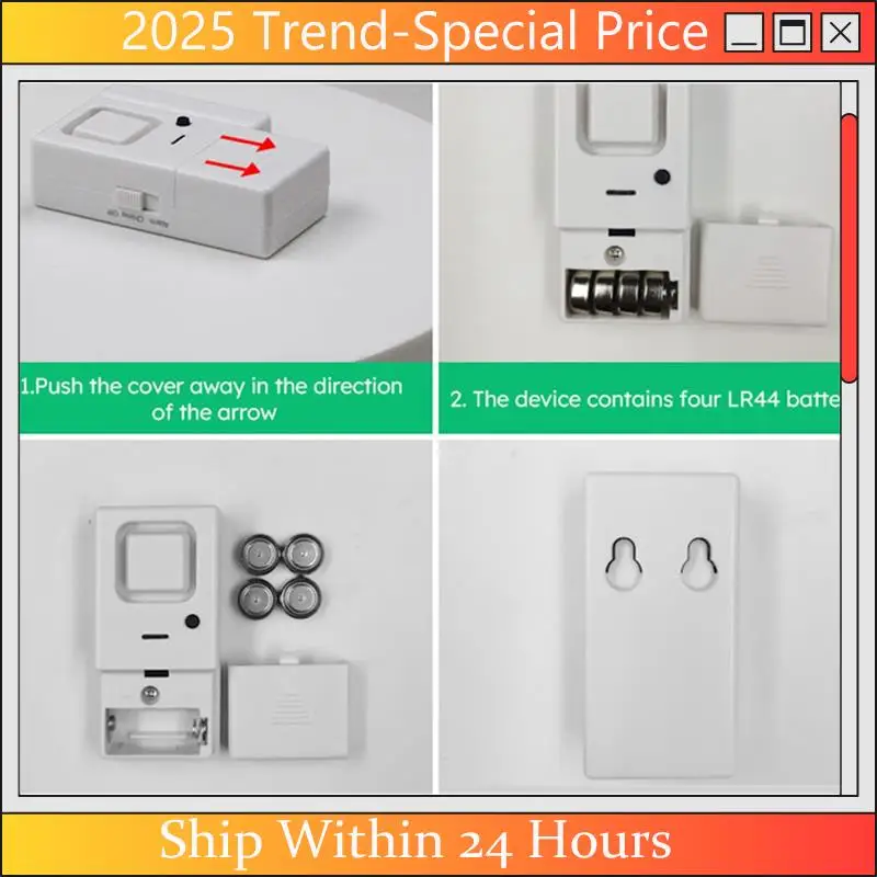 CHYY Tür-Fensteralarme oben, einstellbare Lautstärke, Glockenspiel/Alarm, Tür-Fenster-Alarmsensor für die Sicherheit zu Hause, Kinder, 4er-Pack