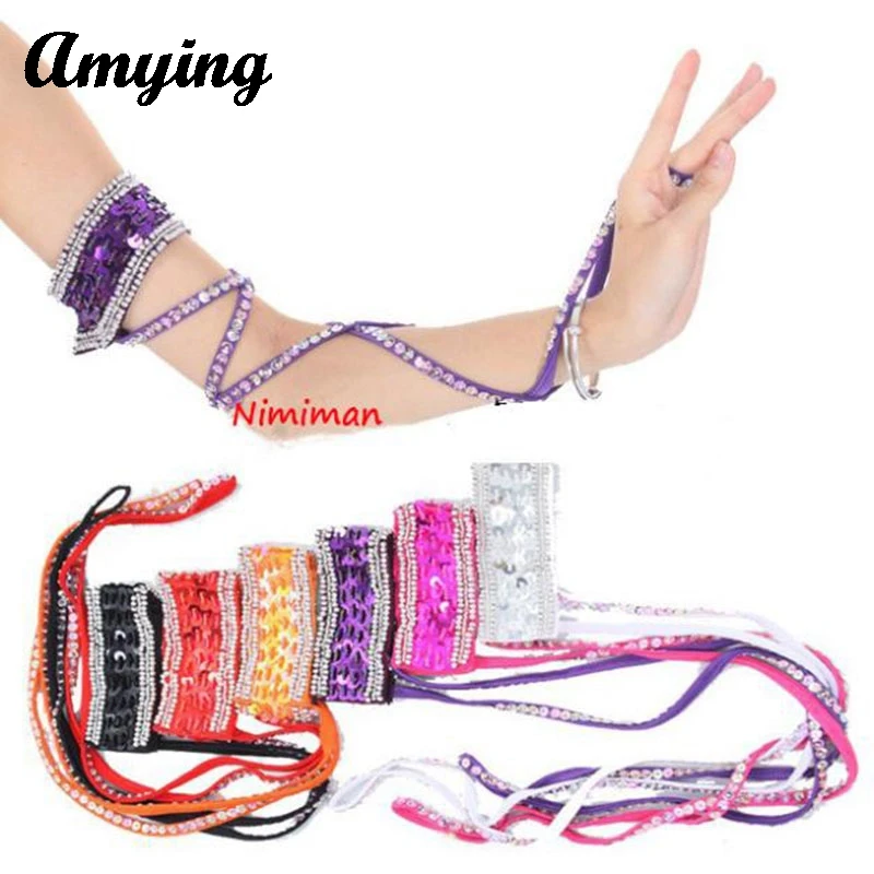 Sexy Nieuwe Buikdansarmband Buikdansarmband Met Stretch Wikkelband Armketting Vrouwen Buikdanskleding Armband Met Lovertjes