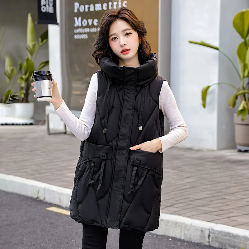 Women's Down Cotton Vest Coat 2026 Autumn Winter New Loose Elegant Lady Outerwear Temperament Versatile Ladies Waistcoat Jacket