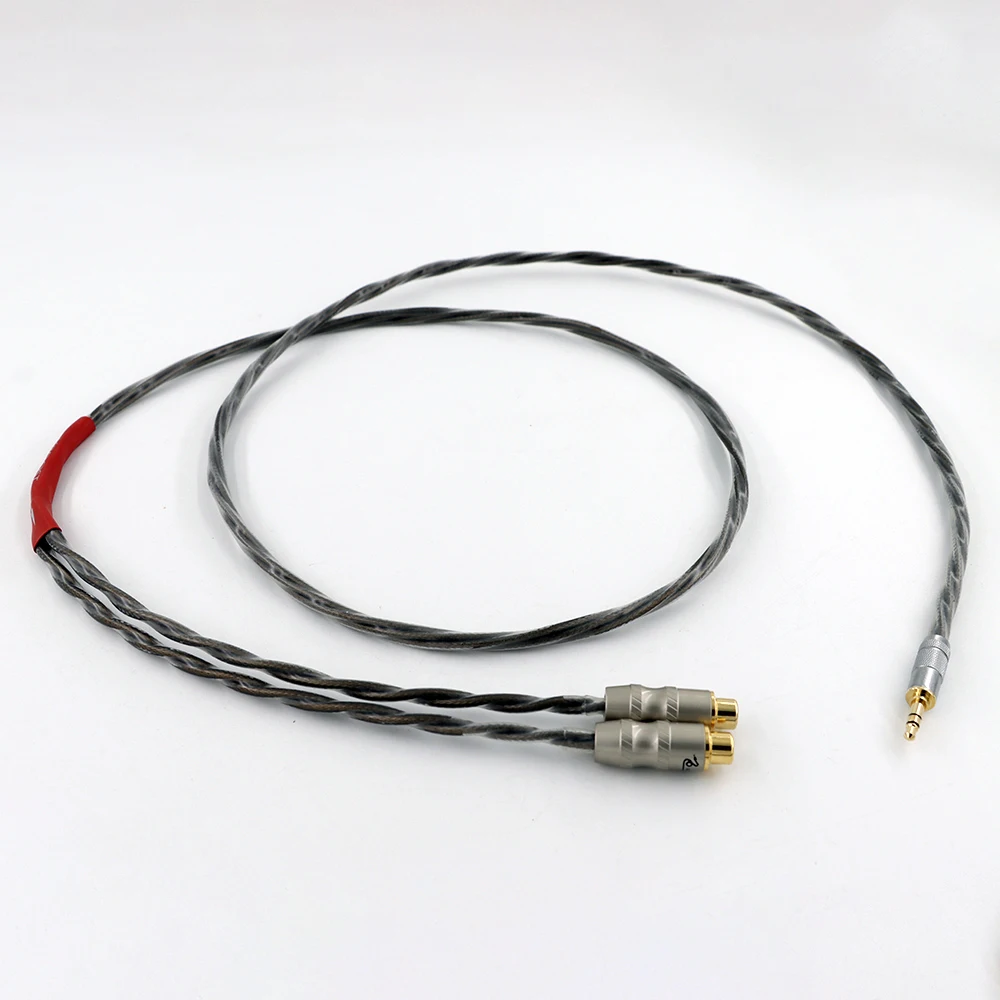 高品質音楽リボンケーブル金メッキ 3.5mm-2RCA プラグケーブル変換延長ケーブル