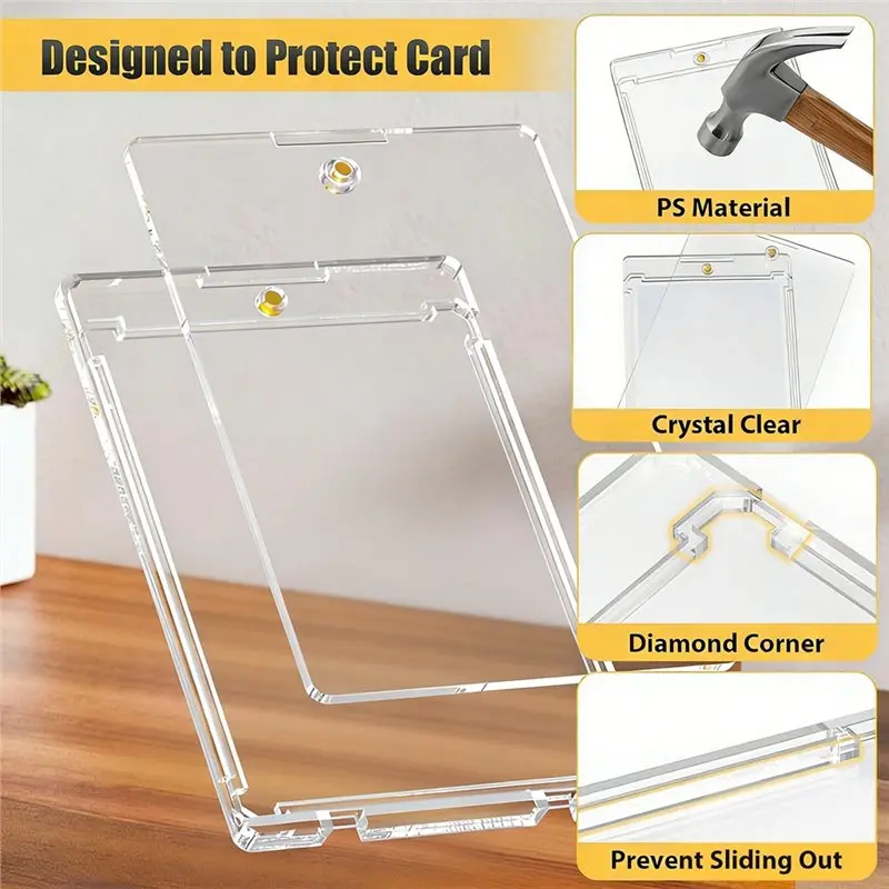 AS96-Sports One Touch 75Pt Magnetic Card Holders(10-Pack), For Baseball Game Collector Storage Case Trading
