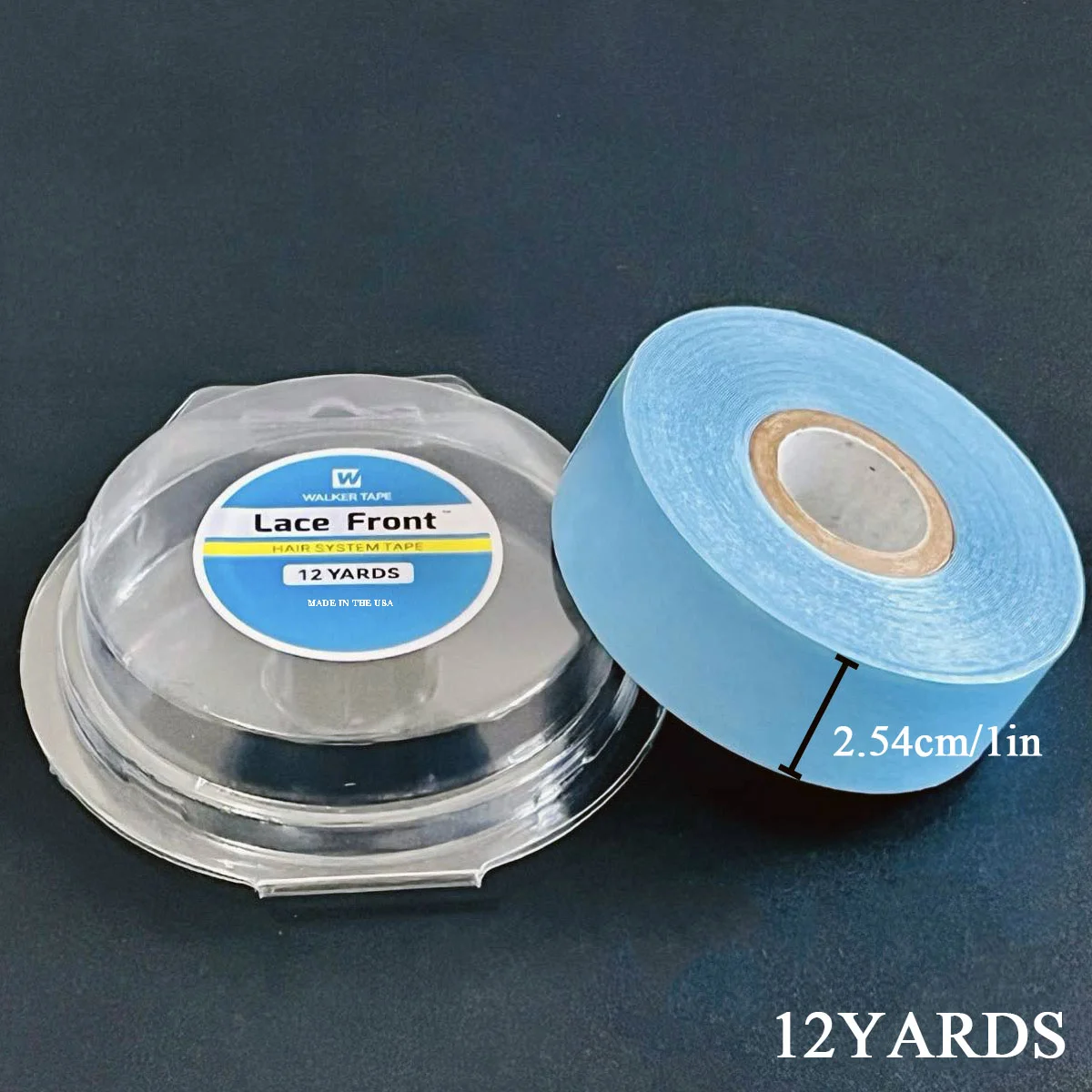 1 Roll 2.54 Cm 12 Yards Super Hair Blue Tape Double-Sided Adhesive Tape for Hair Extension/Lace Wig/Toupee