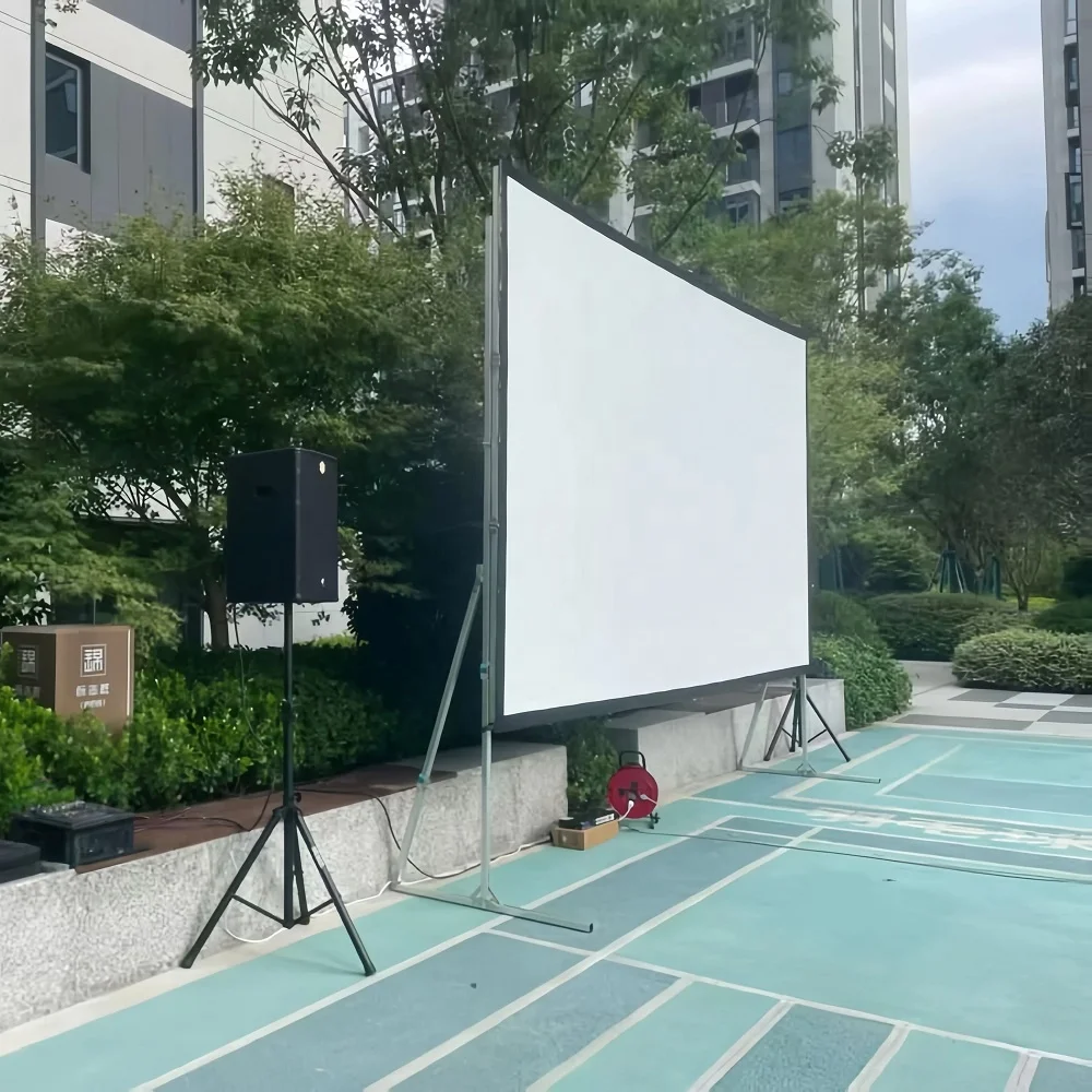 2026Foldable High Quality 200 Inches Fast Fold Screen Rear and Front Projection Screen with Dress Kits for Outdoor Travelpromote