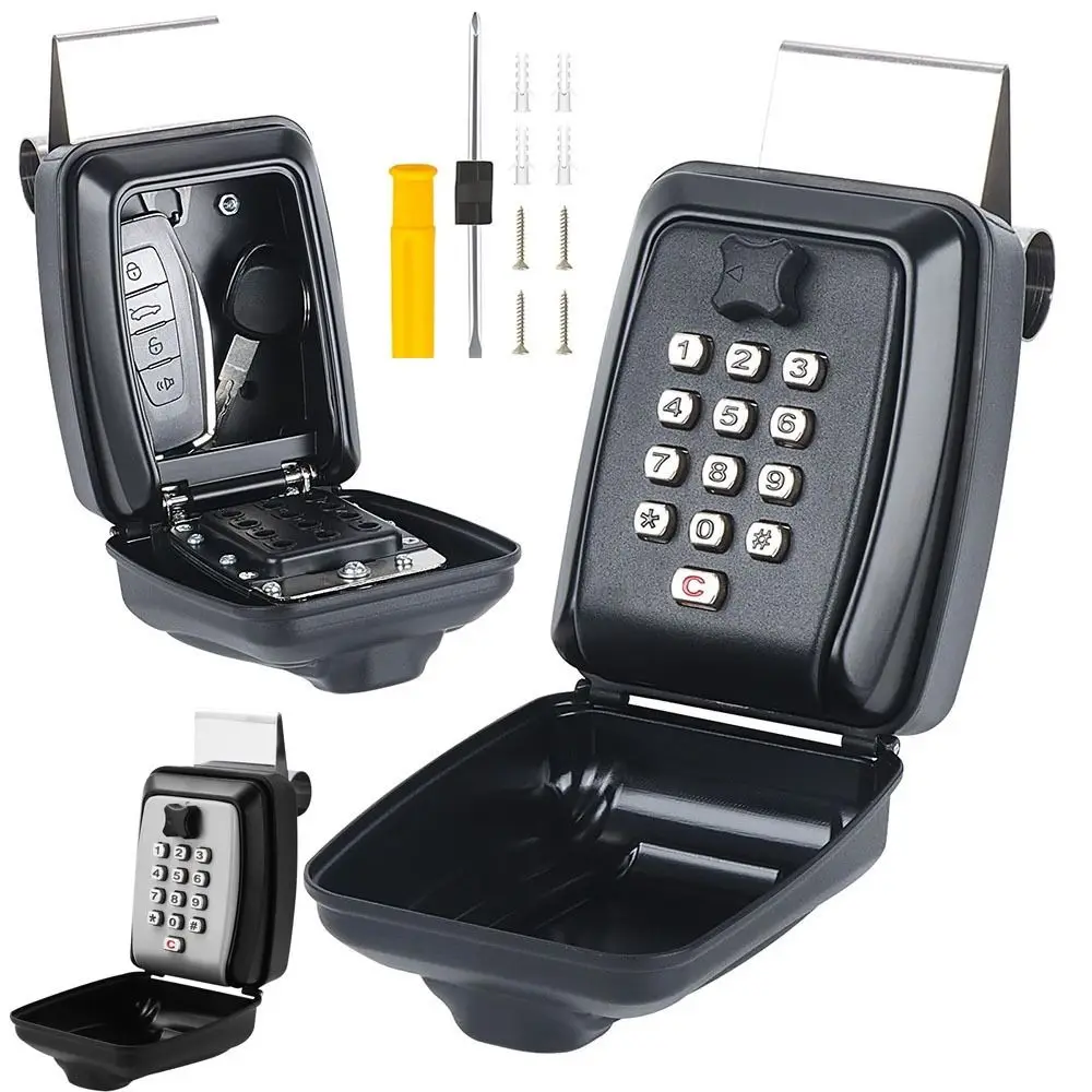 

Противоугонный замок для окон автомобиля, водонепроницаемый прочный замок с кнопкой удара, портативный большой вместительный ящик для пароля автомобиля