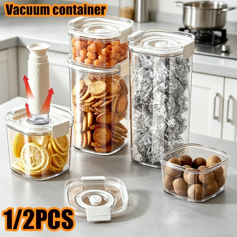 Electric Vacuum Seal Container, Coffee Beans Sealed Tank, Moisture-Proof Jar for Cereals Rice Storage