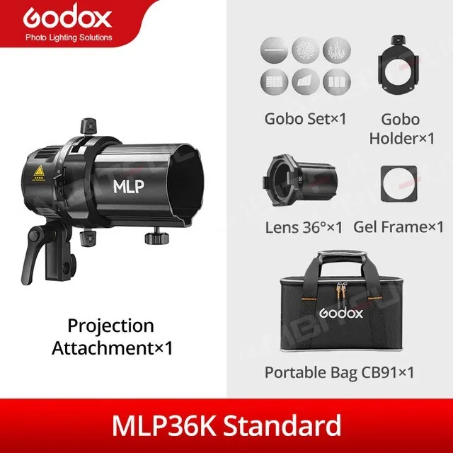 GODOX MLP Spotlight Mount Set Lichtmodificatoren 19 ° 26 ° 36 ° Godox Mount Lights-accessoires Compatibel met ML60 BI ML30 BI