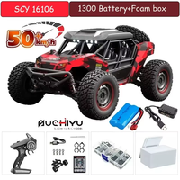 SCY 16102 1:16 50KM/H 4WD RC Car With LED Light Remote Control Cars High Speed Drift Monster Truck for Kids vs Wltoys 144001 Toy
