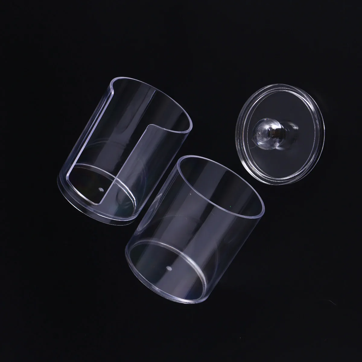 

Cotton Swab Organizer Storage Case Round Container Makeup Cotton Holder Desktop Organizer Box Plastic Storage Container