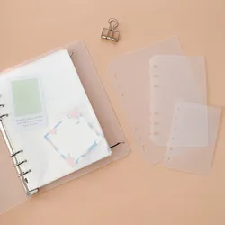 2pcs A4 A5 A6 A7 Loose-Leaf Notebook Refill Paper PP Transparent Spiral Binder Divider Page Separator Files Reports Binder