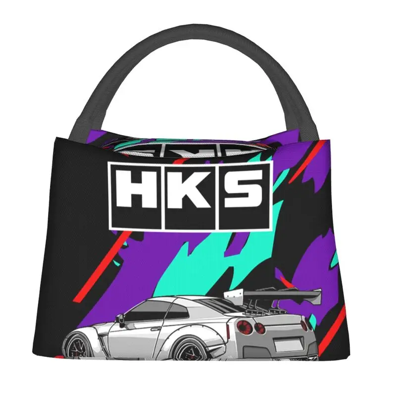 Custom Japanese Retro Auto Hks Jdm Drifting Lunch Bags Men Women Cooler Thermal Insulated Lunch Boxes for Work Pinic or Travel