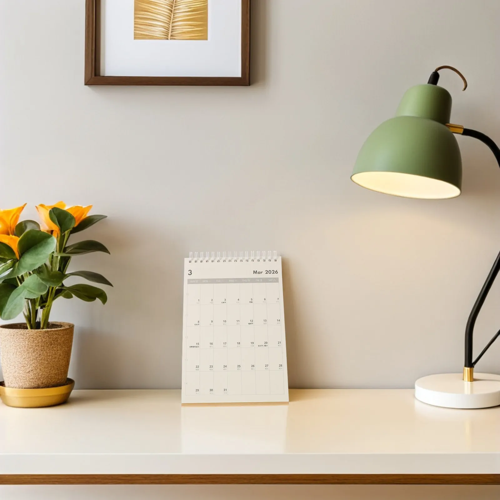 

1Set Simple Desk Calendar 2025-2026 18 Months October 2025 December 2026 Compact Portable Tabletop Calendar for Daily Planning