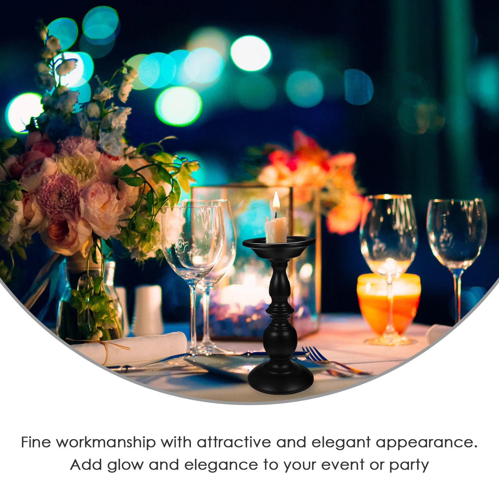 

2pcs Vintage Candlestick Iron Retro Taper Holder Decorative Stand for Wedding Christmas Party Home Decoration