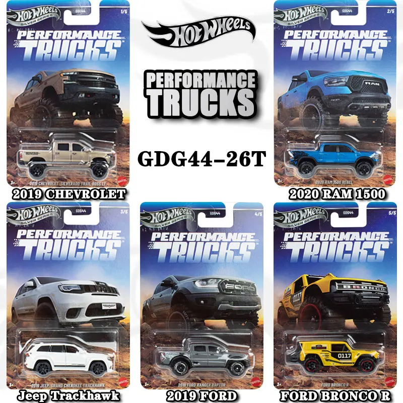 Hot Wheels 1:64 Performance Trucks, Jeep Grand Cherokee Trackhawk, Ford Raptor Bronco Diecast Model, Collectible Toy Vehicle