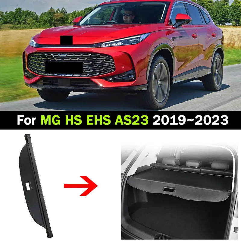 Car Rear Trunk Cargo Cover For MG HS EHS AS23 2019~2023 Luggage Tray Storage Security Shield Curtain Partition Mat Accesso