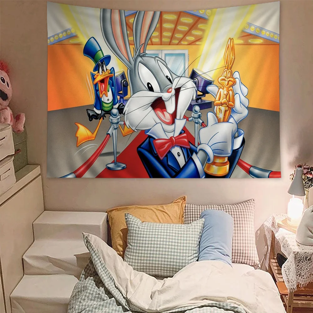 Funny B-Bugs B-Bunny Printed Large Wall Tapestry Wall Hanging Decoration Household Decor Blanket